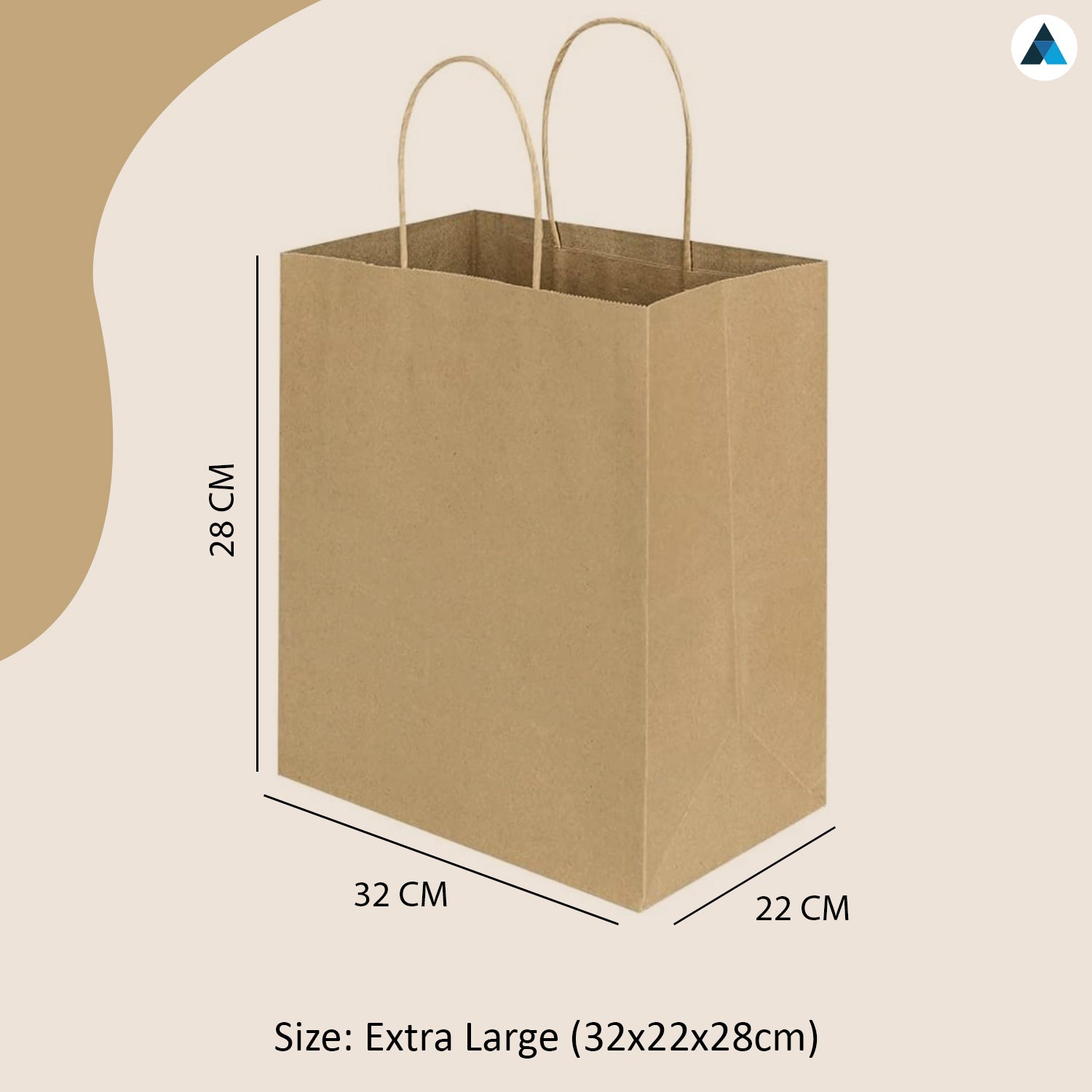 Shopping Paper Bag with Twist Handle Bags, Large Packaging, Merchandise Paper Bags-32x22x28cm