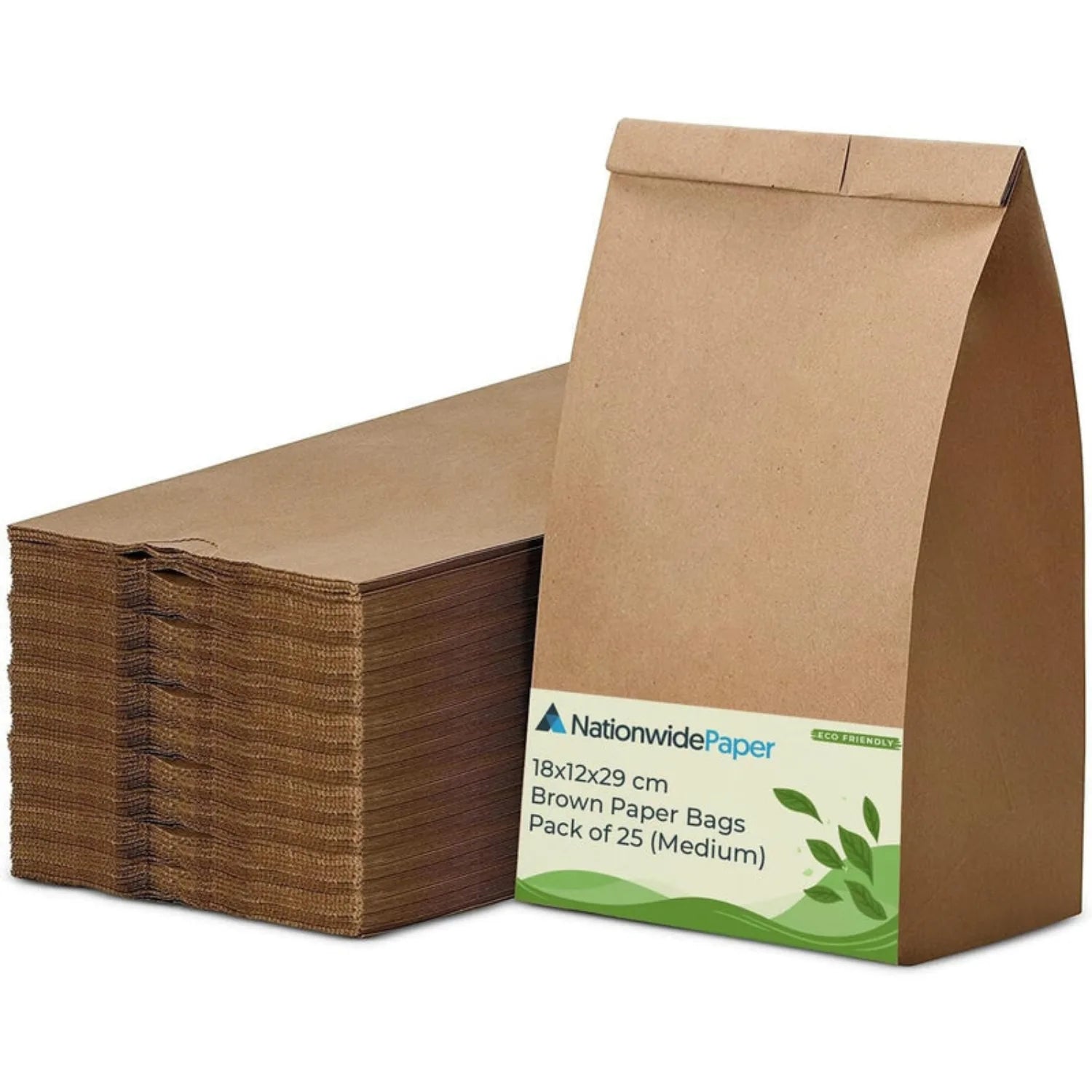 Medium Brown Paper Takeaway Bags 18x12x29cm