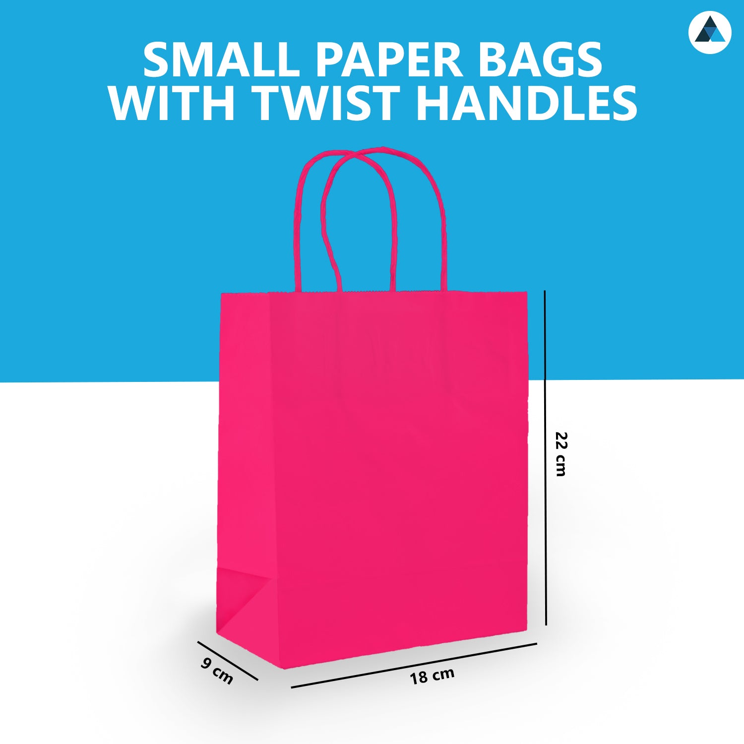 Small Pink Paper Twist Handle Bags 18x9x22cm