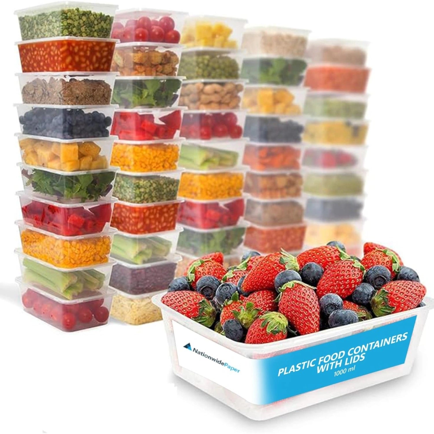 Plastic Food Containers with Lids 1000ml