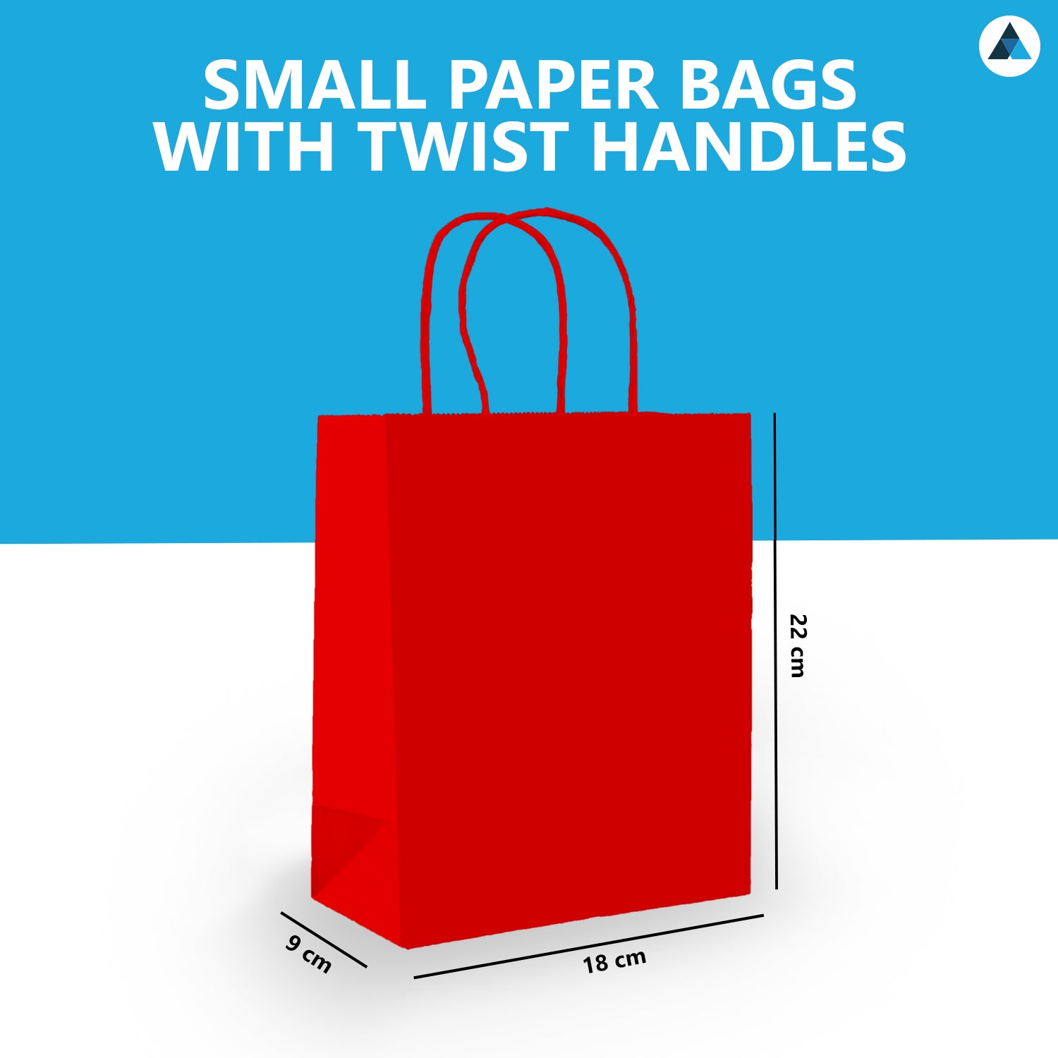 Small Red Paper Twist Handle Bags 18x9x22cm