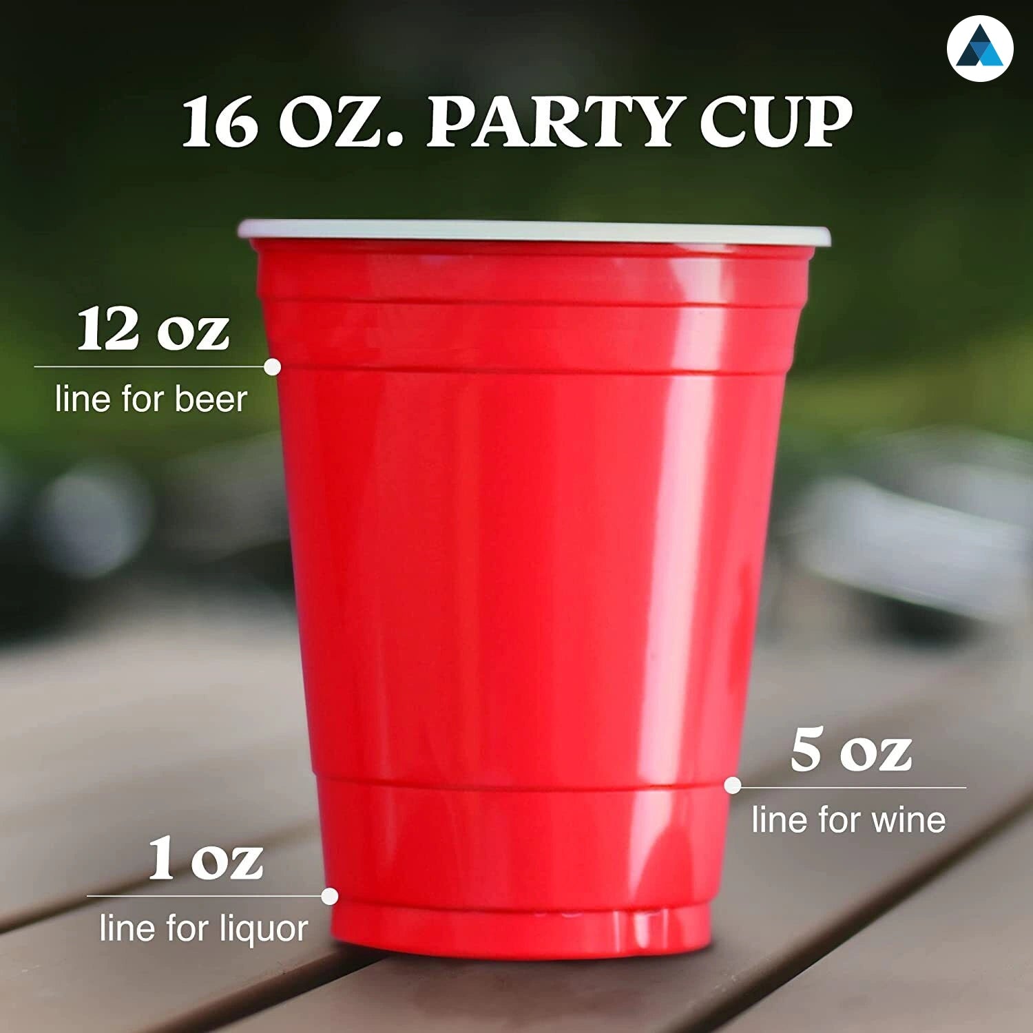 12 & 16oz Christmas Ping Pong Disposable Red Plastic Cups