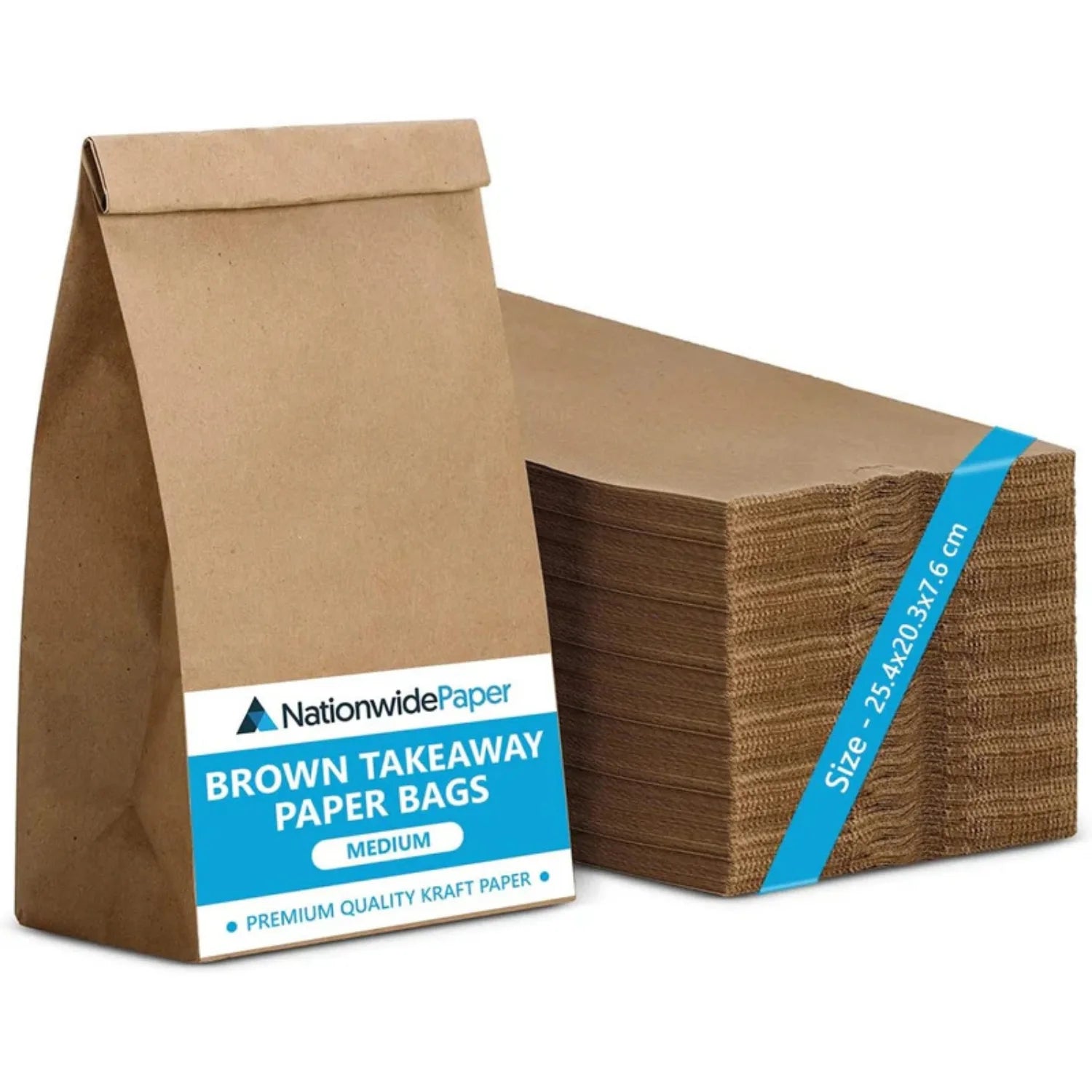 Medium Plus Brown Paper Takeaway Bags 25x20x8cm