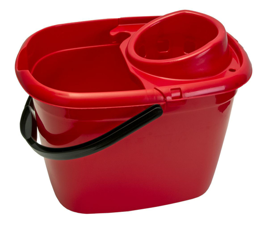 Picture of Plastic Mop Bucket Oval Red 12Ltr