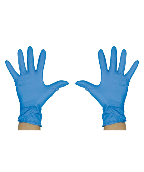 Picture of Blue Vinyl Powder Free Gloves Large (10 Packs of 100 Pieces)
