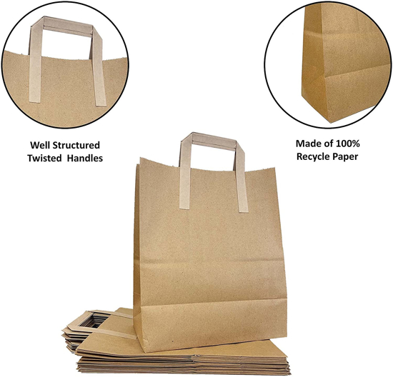 Picture of Brown Paper Carrier Bags with Flat Handle
